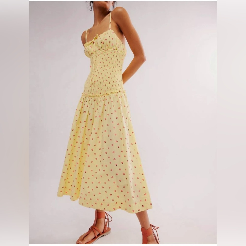 Women’s Free People Lavender Daze Dress Strawberry Lemon Combo. Size M